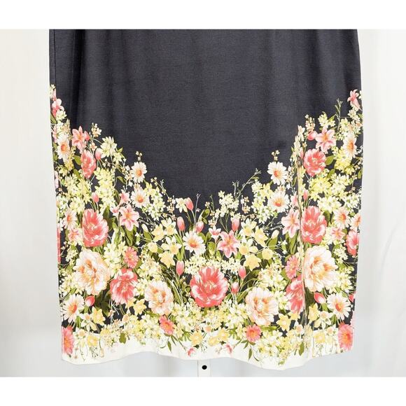 J.Jill Skirt Gray Floral Print Pencil Pull On Misses Size L - Picture 3 of 7